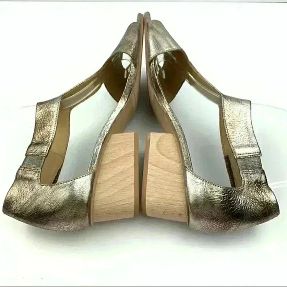 Vaneli sandals 9.5 N bronze leather t-strap chunky - Picture 5 of 11